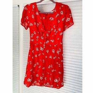 Orange summer tie front dress